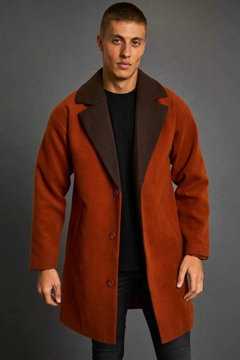 manteau droit sans col