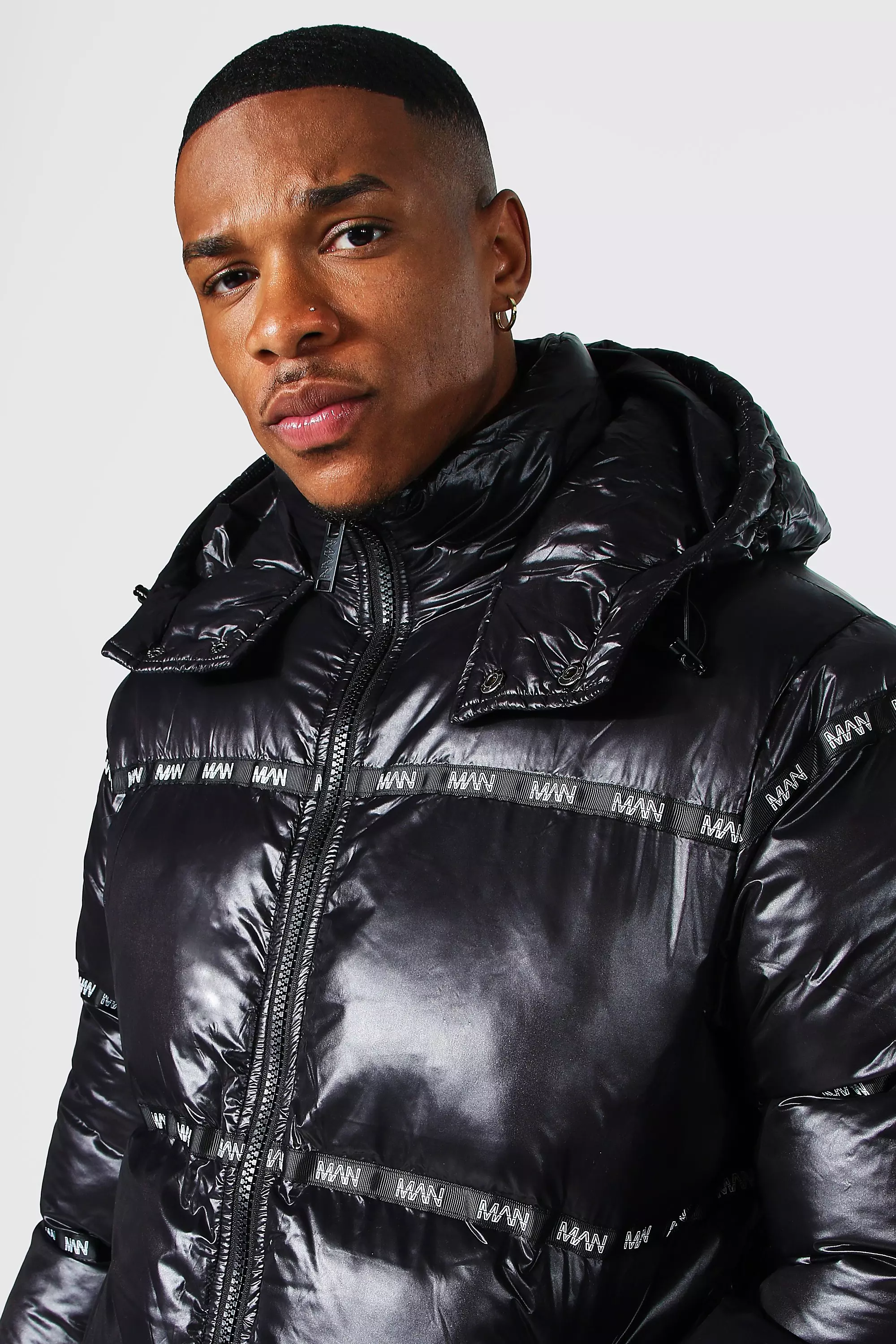 High Shine Hooded Puffer Jacket