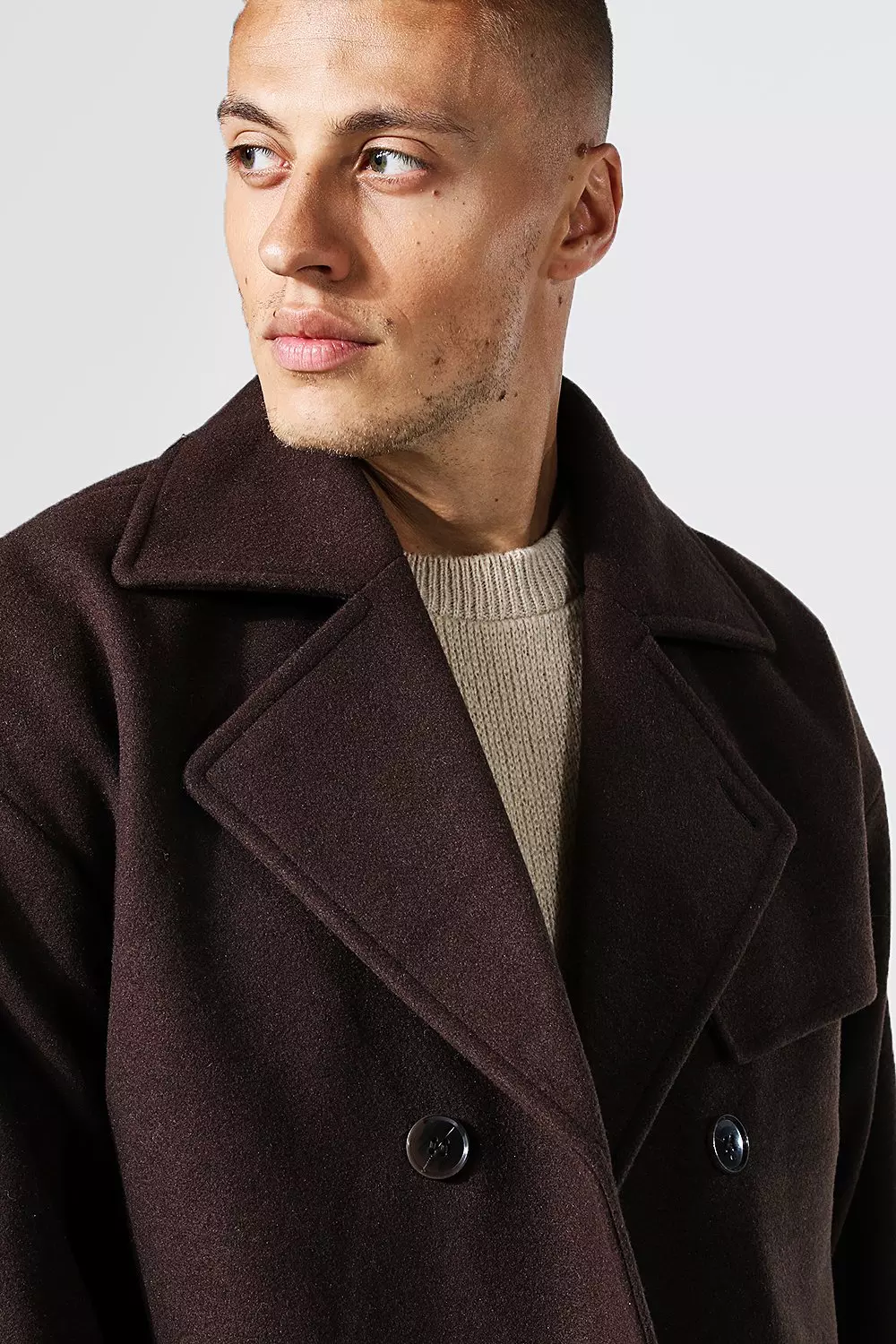 Double Breasted Storm Flap Trench Overcoat | boohooMAN USA