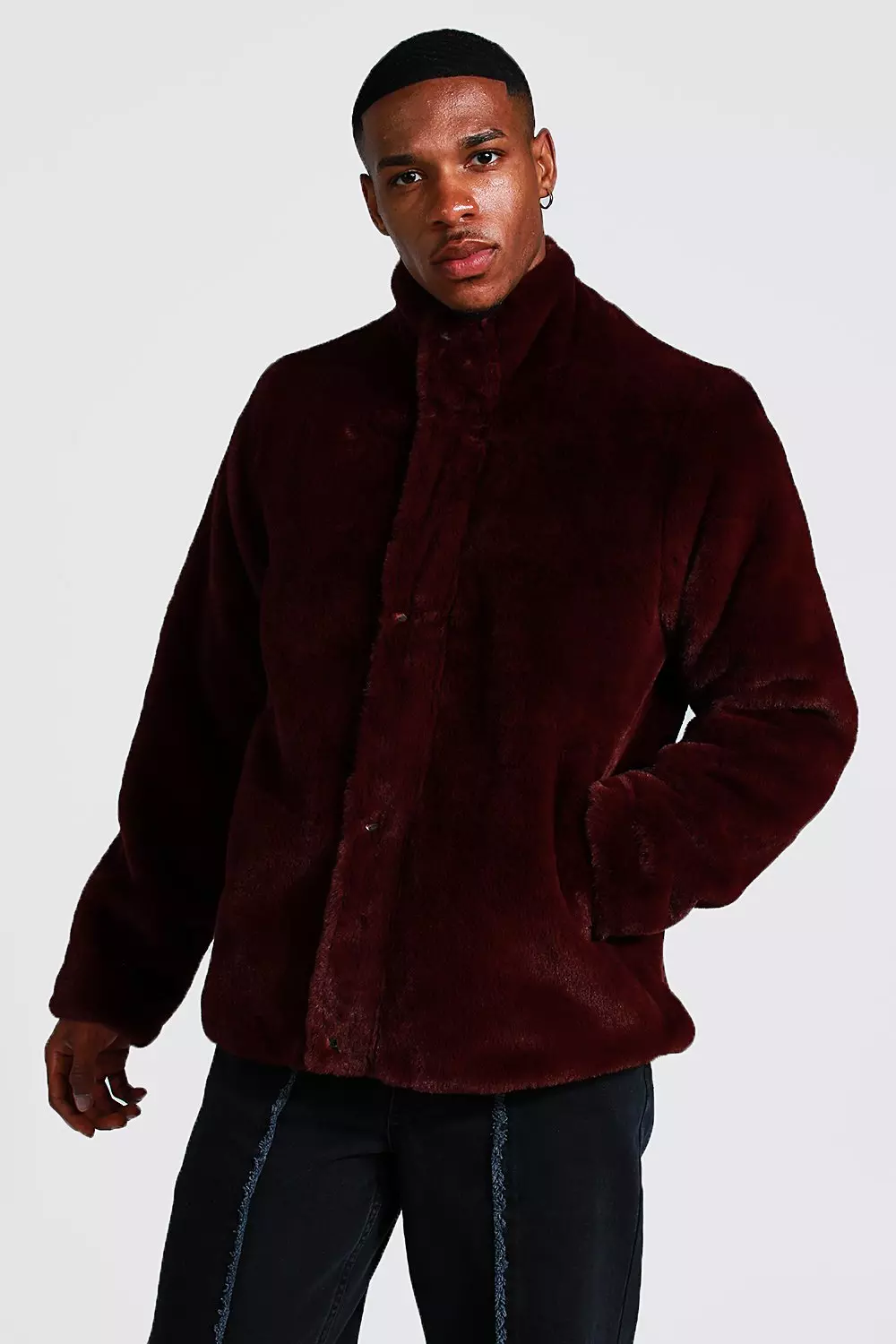 Burgundy funnel hotsell neck coat