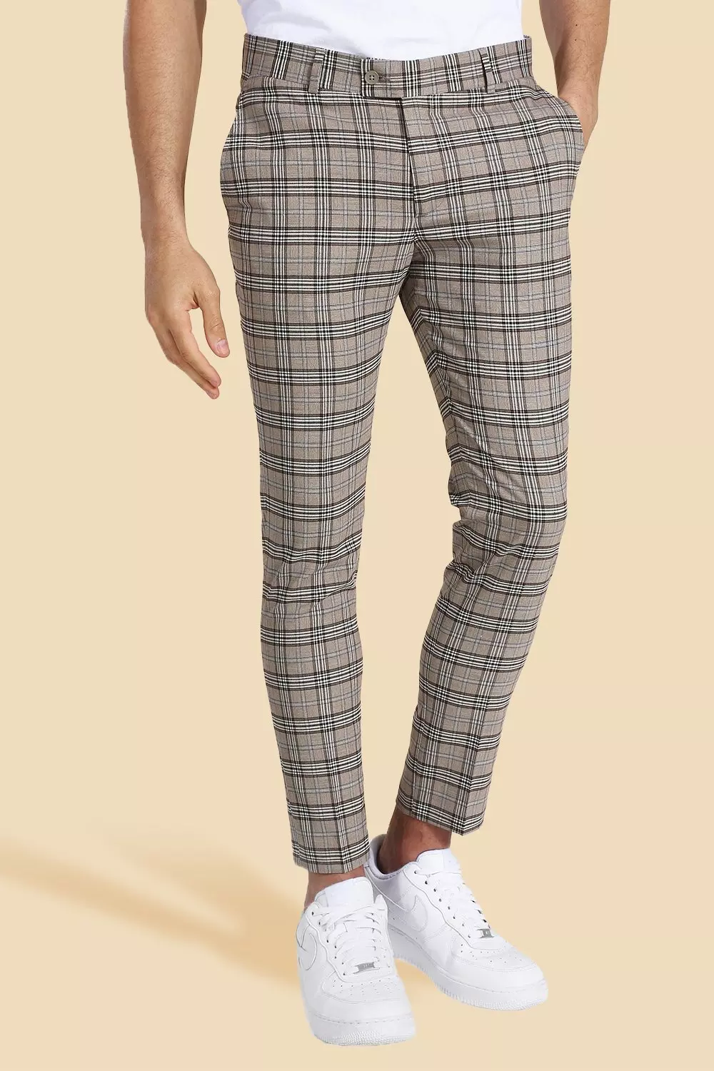 Chequered suit sale trousers