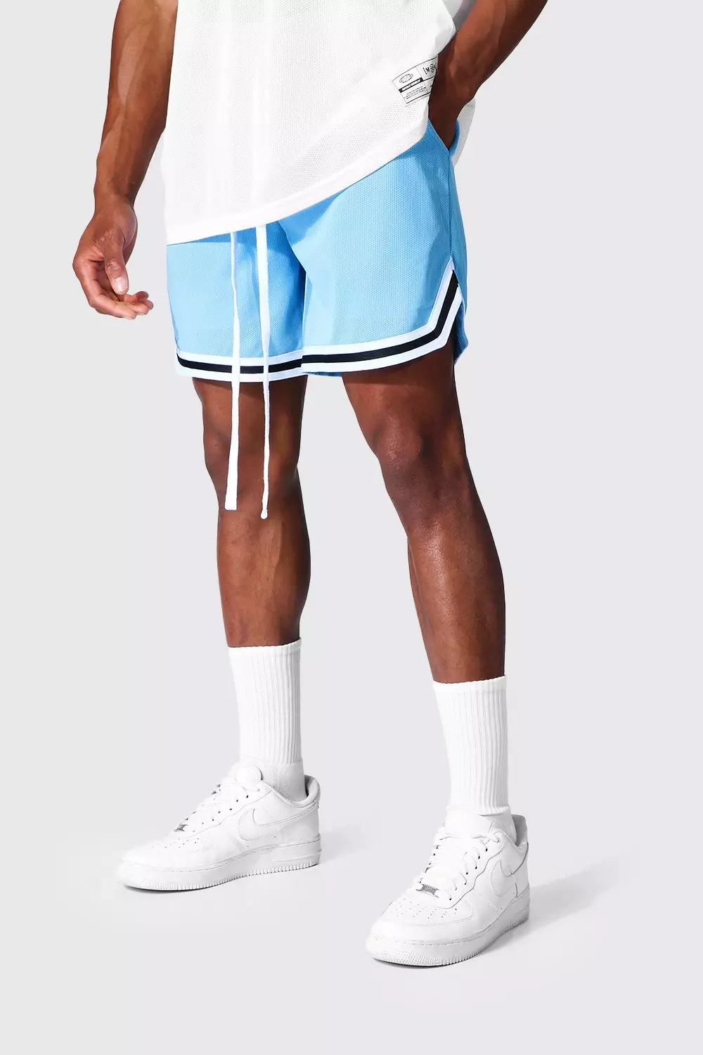 Boohoo Man Shorts Men's Size L Drawstring Basketball Blue shorts Inner  Lining