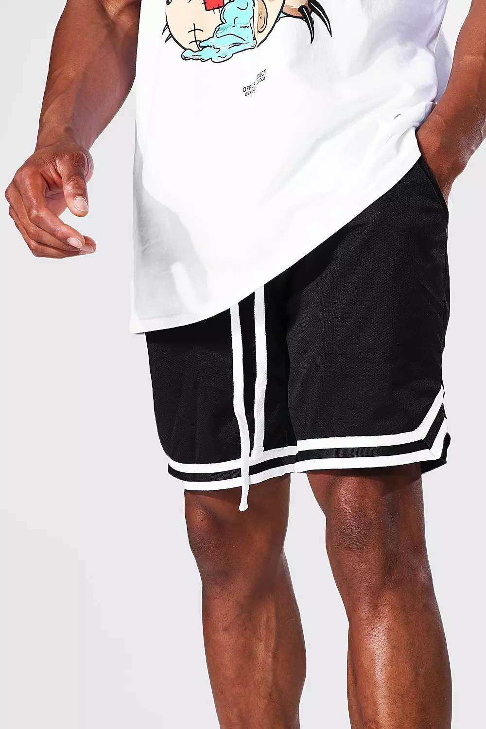 Tall Mesh Basketball Shorts With Tape