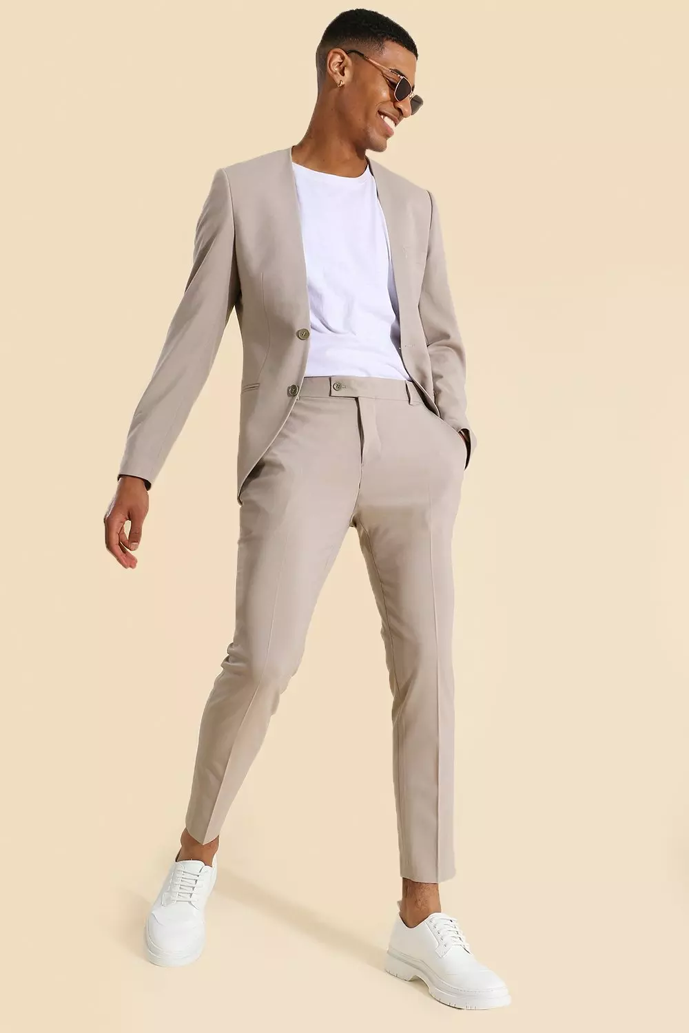 Skinny Crop Suit Trousers