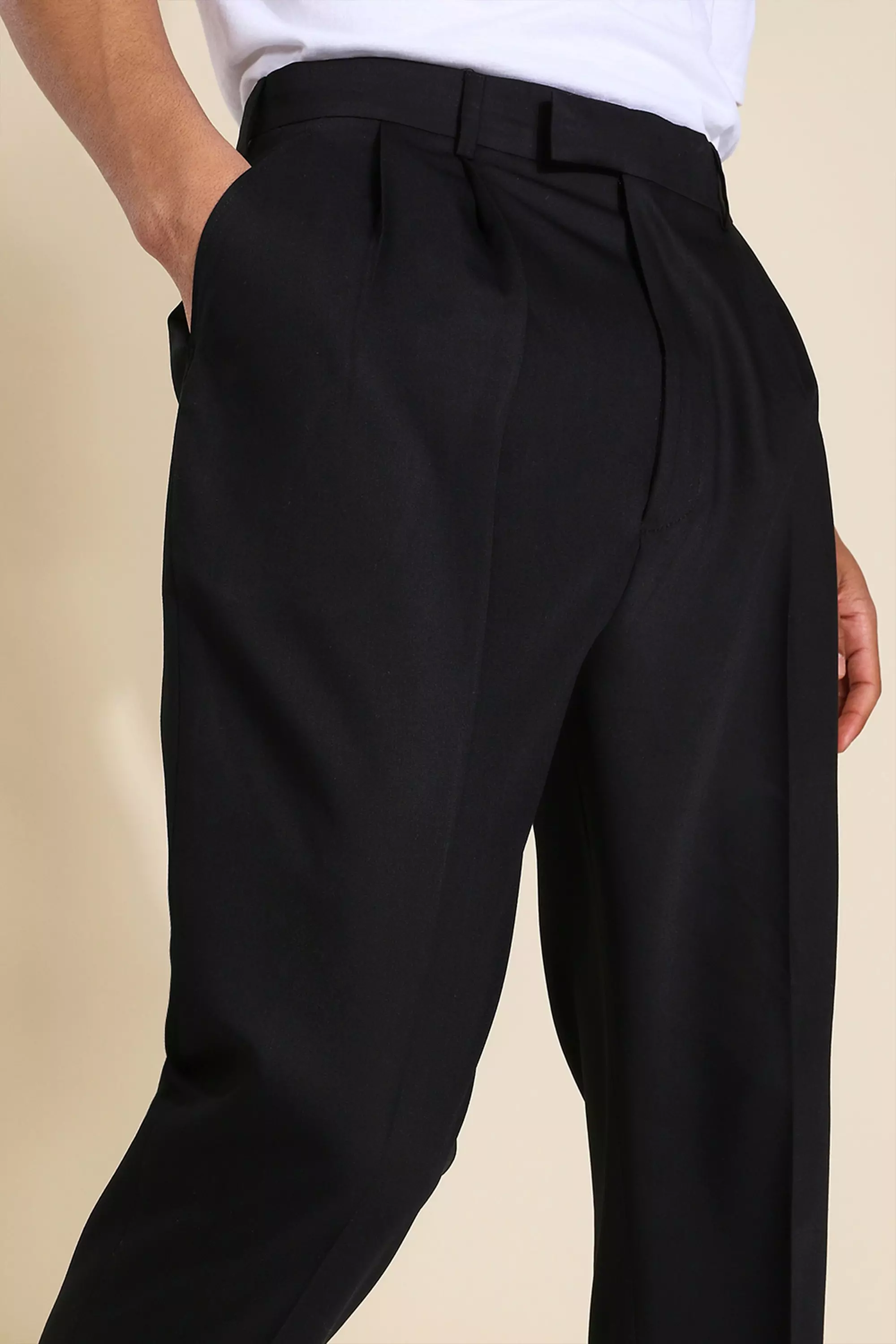 Black High Rise Tapered Pants