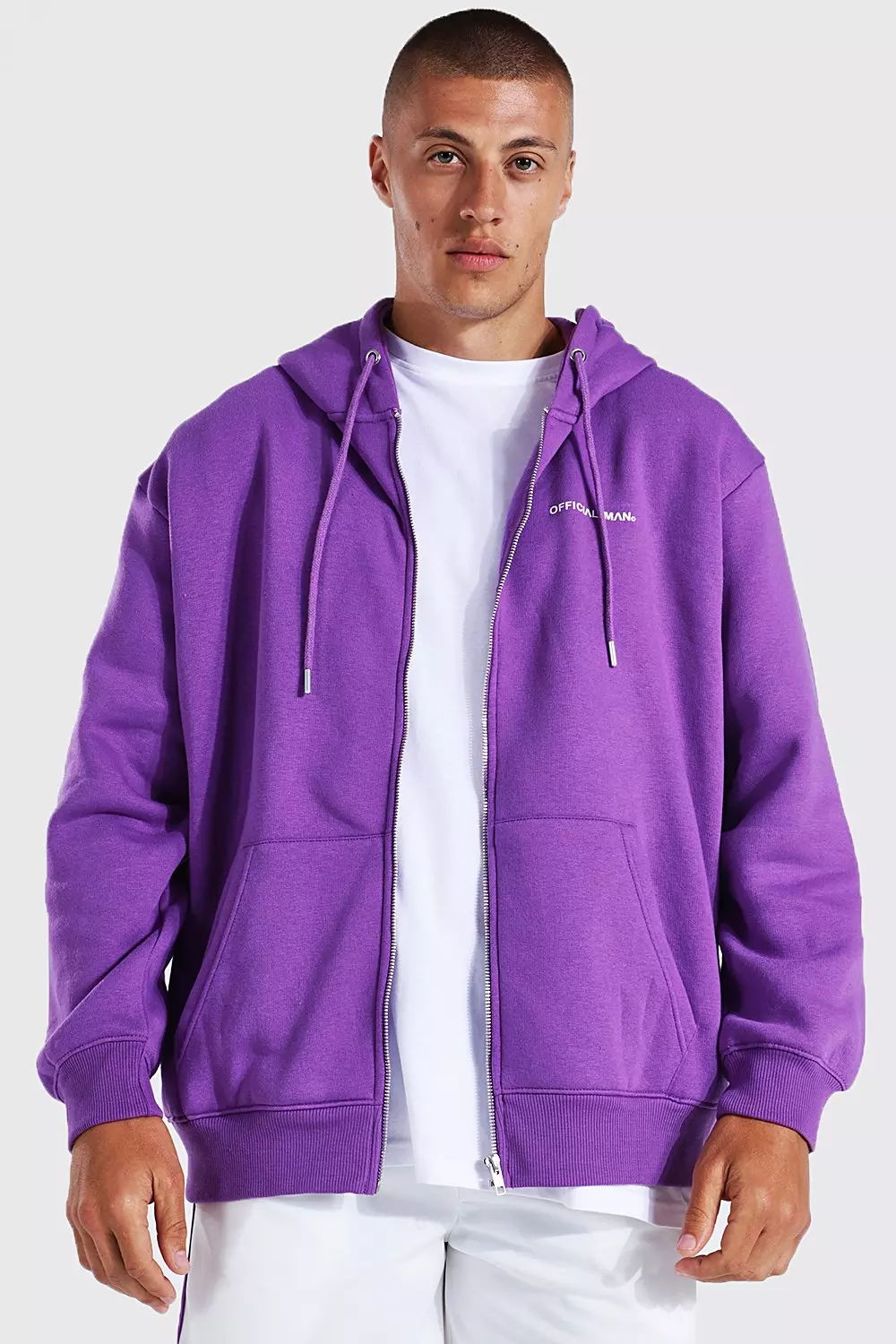 Oversized zip best sale up hoodie mens