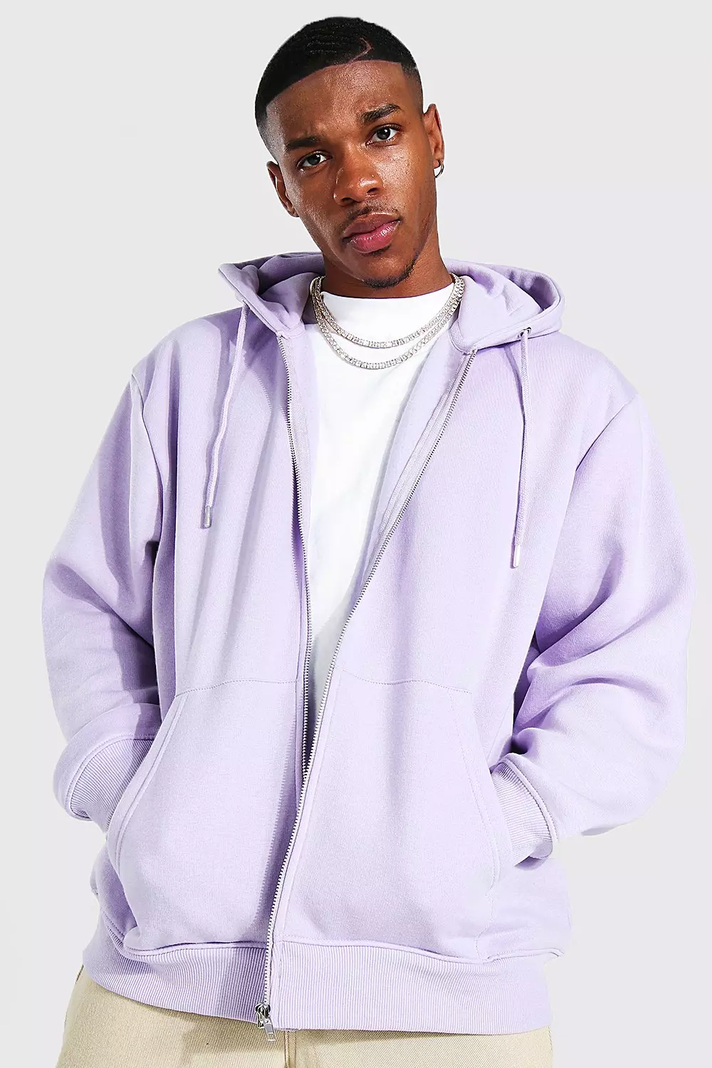 Oversized zip-through hoodie