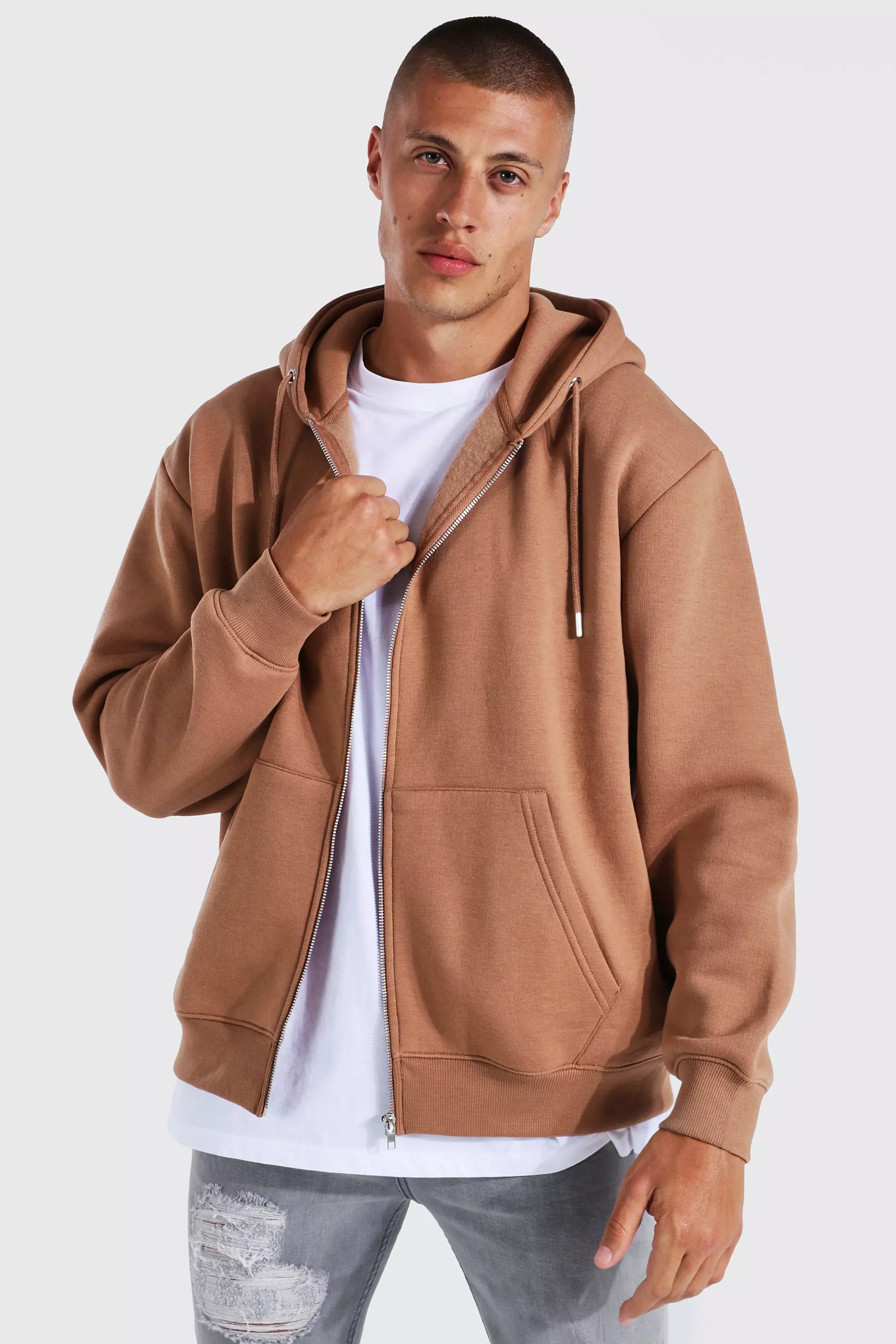 Oversized mens discount zip up hoodie