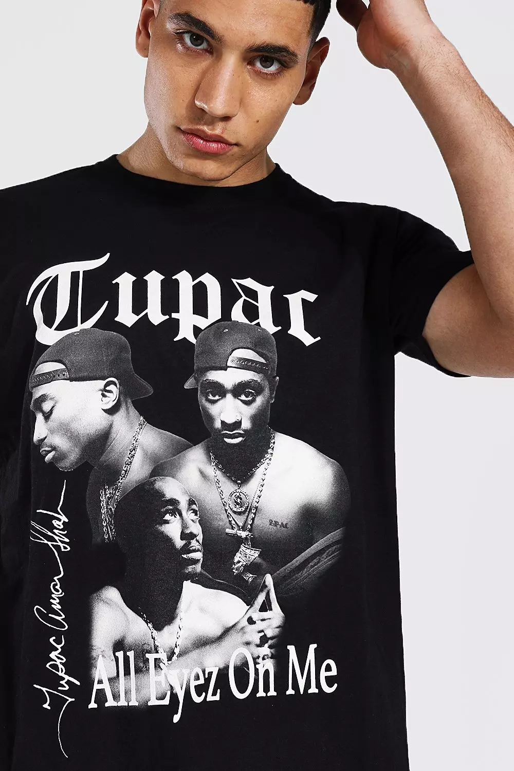 Abnorm dash Relaterede Oversized Tupac Homage License T-shirt | boohooMAN USA