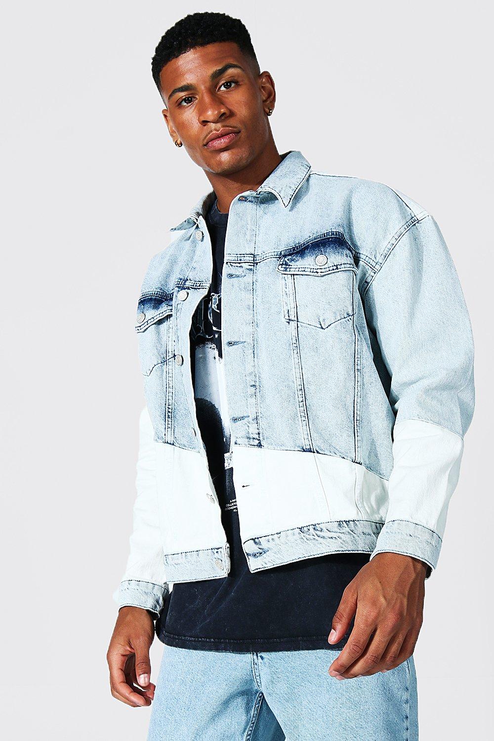 spliced denim jacket