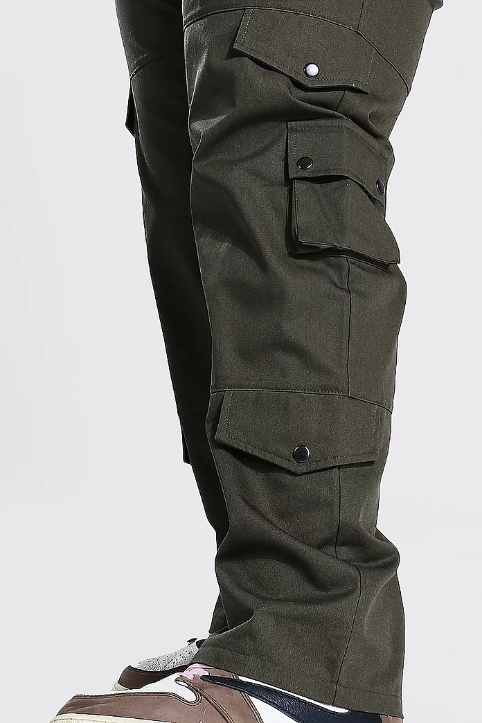 Plus Fixed Waistband Slim Twill Cargo Trouser | boohooMAN USA