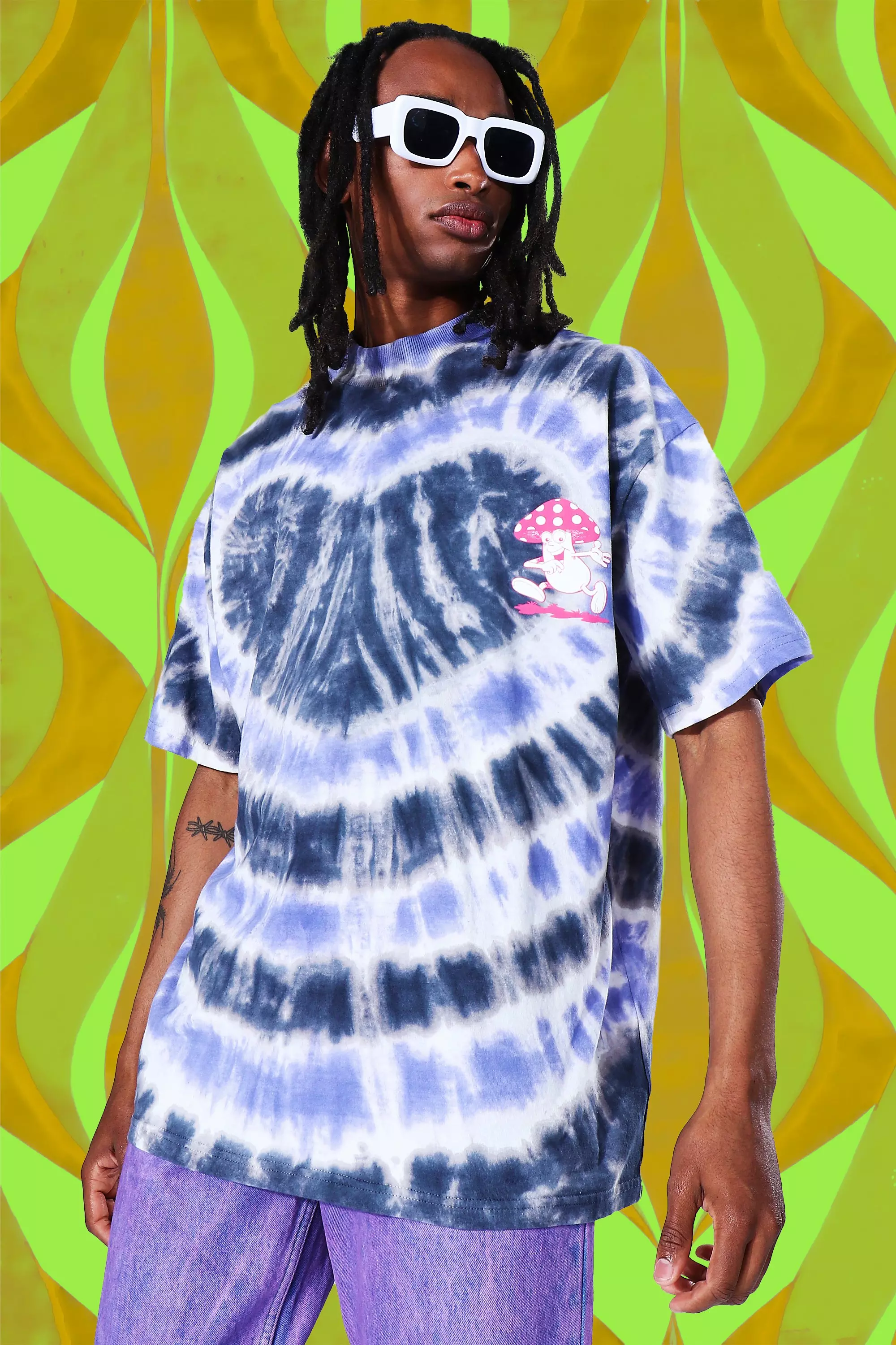 Purple Mushroom Tie Dye Shirt