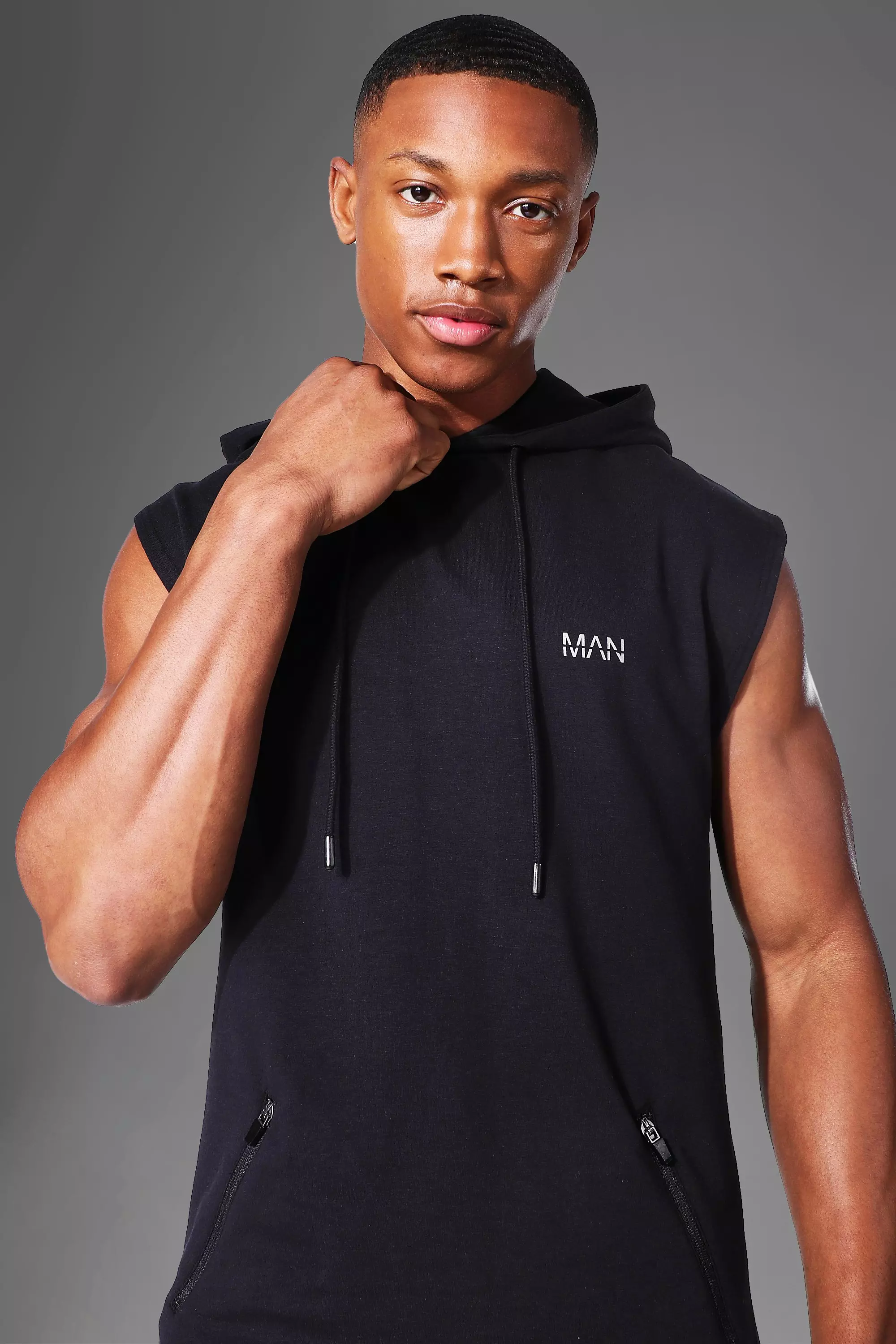 And1 Men's and Big Men's Active Sleeveless Hooded Athletic Top, Up to Size 3XL, Black