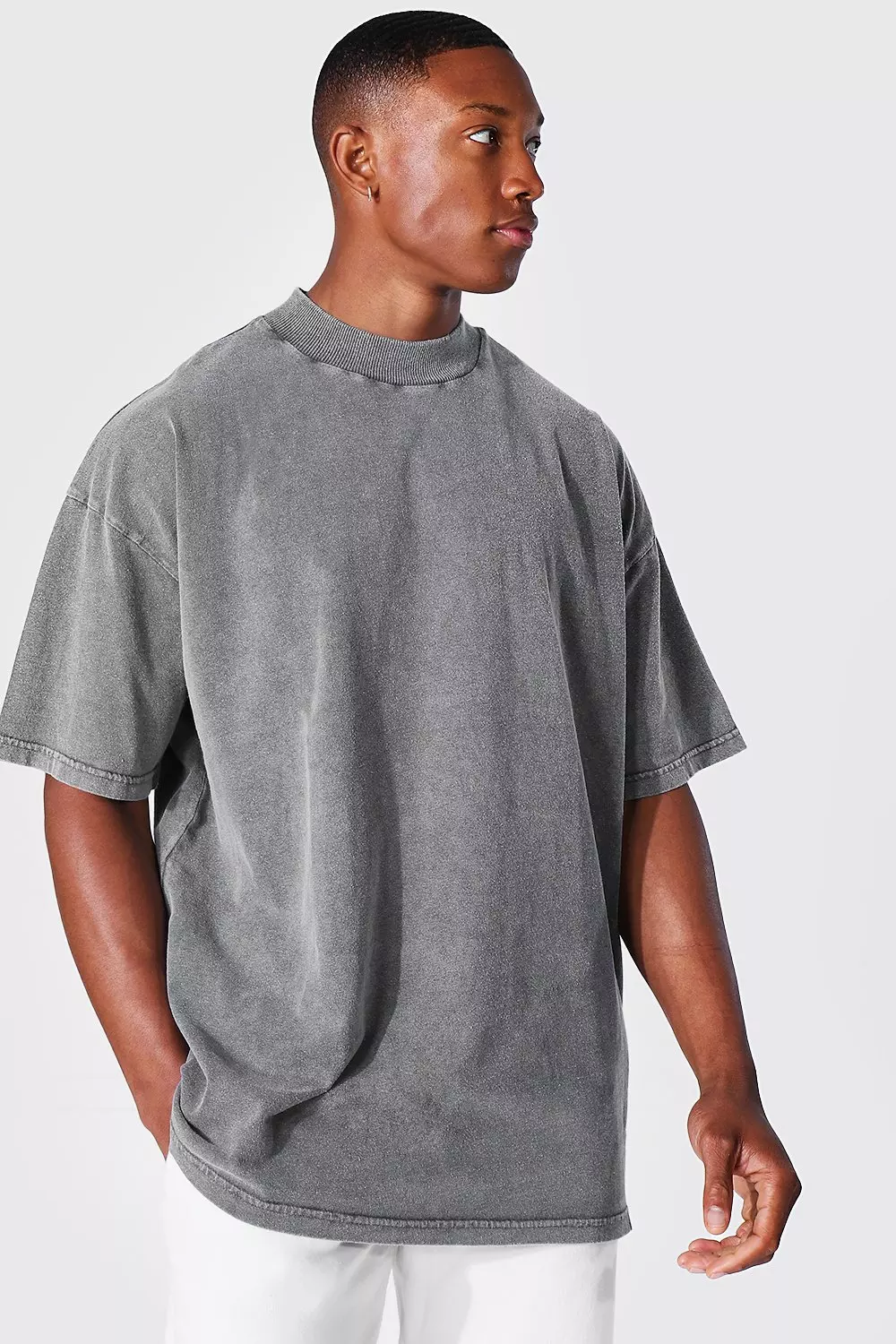 Grey Washed Oversized T Shirt