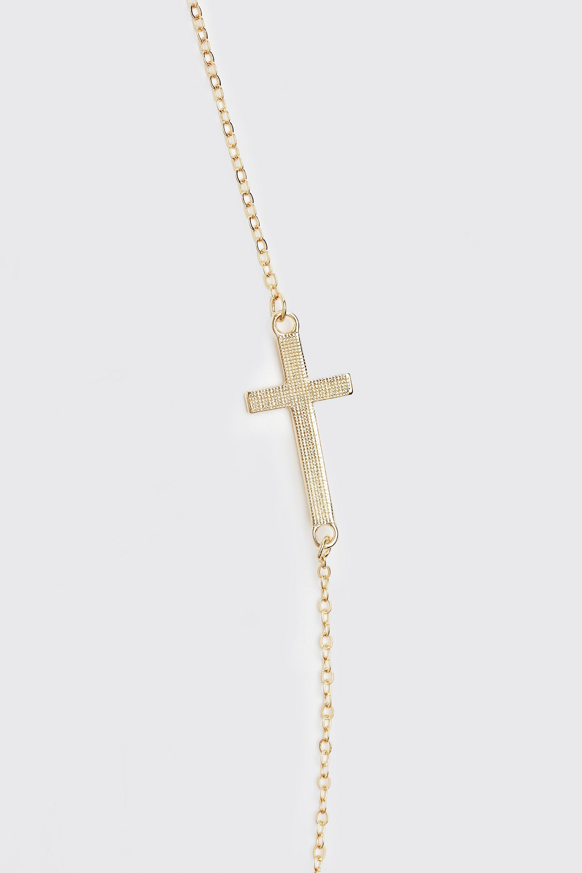 Mens Metallics Sunglasses Chain With Cross, Metallics