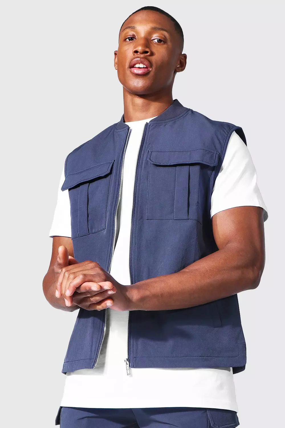 Tailored Utility Vest | boohooMAN USA