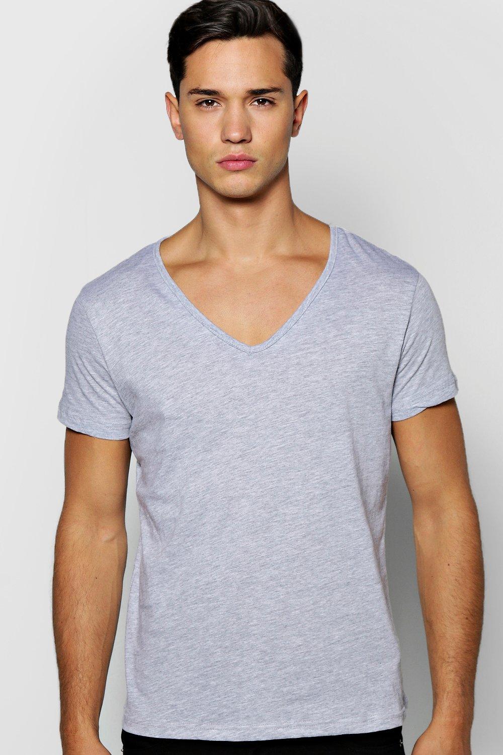 Boohoo Mens Short Sleeve Deep V Neck Waist Length Top T Shirt MD1B | eBay