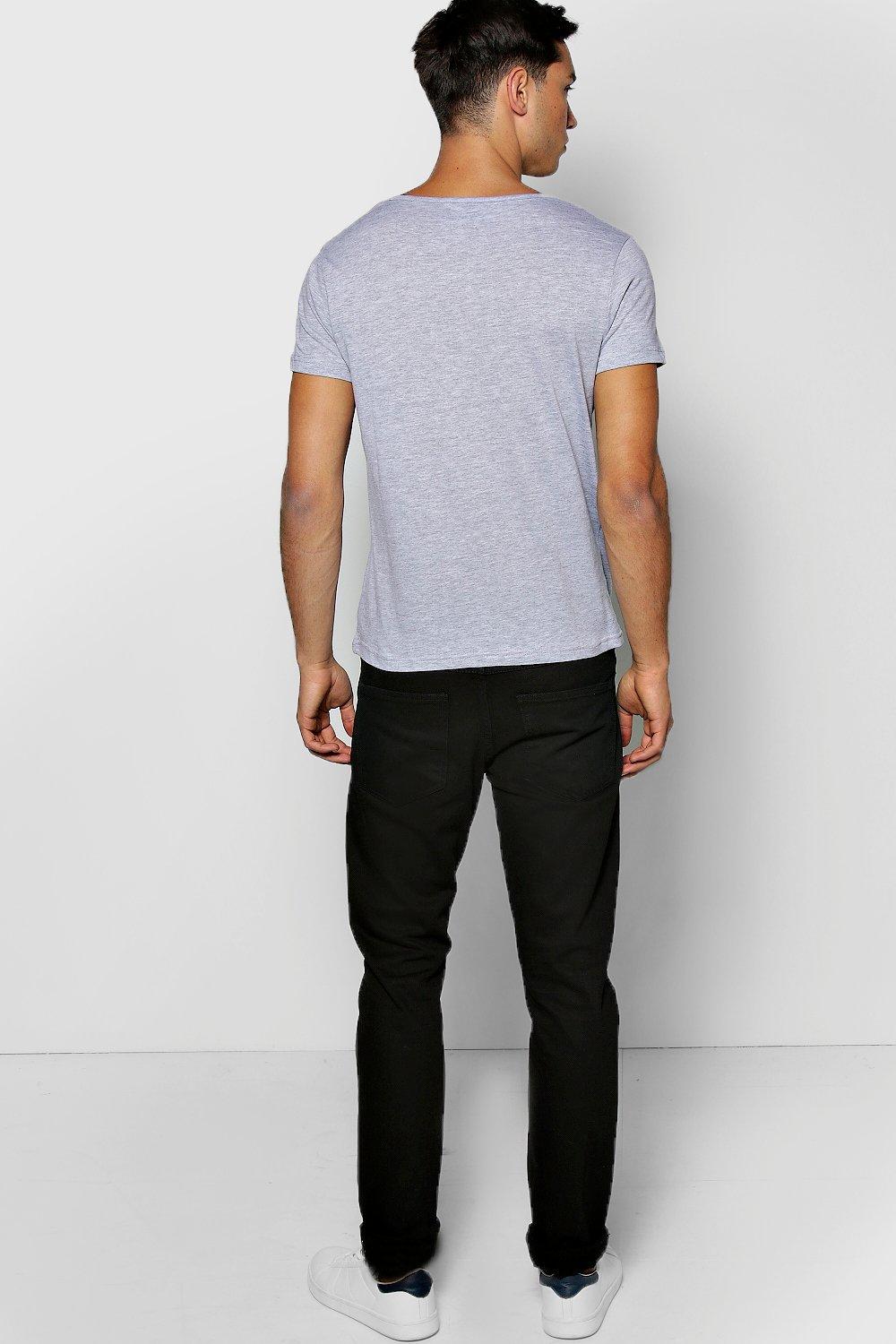 Boohoo Mens Short Sleeve Deep V Neck Waist Length Top T Shirt MD1B | eBay
