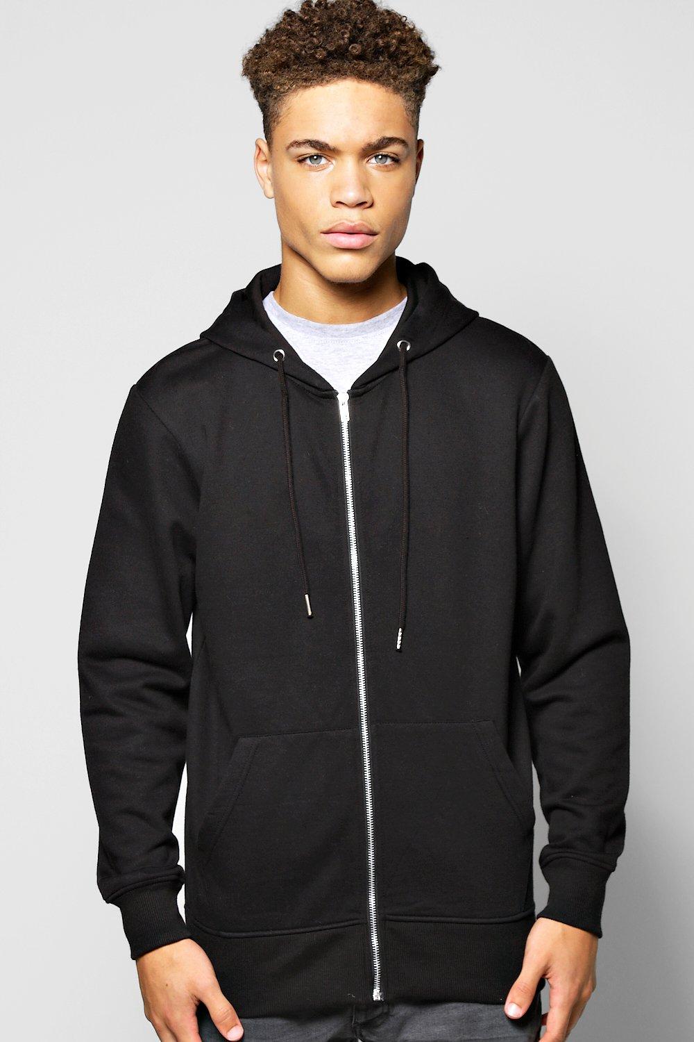 basic black zip up hoodie