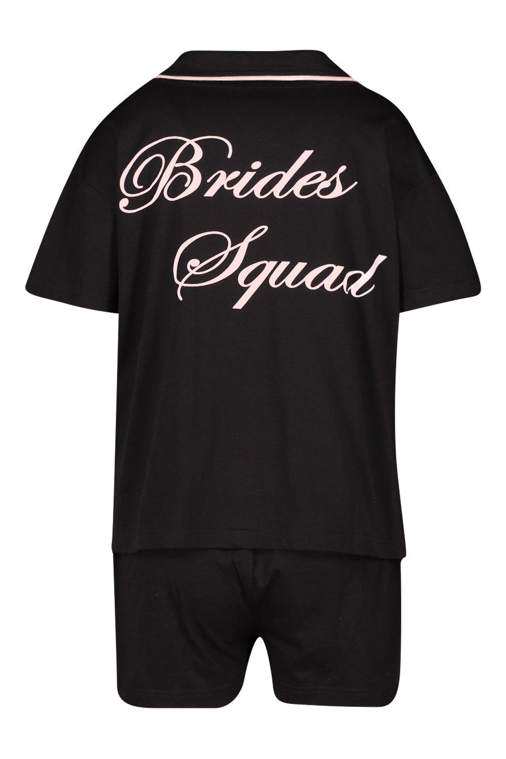

Пижамный сет Brides Squad из джерси, Black