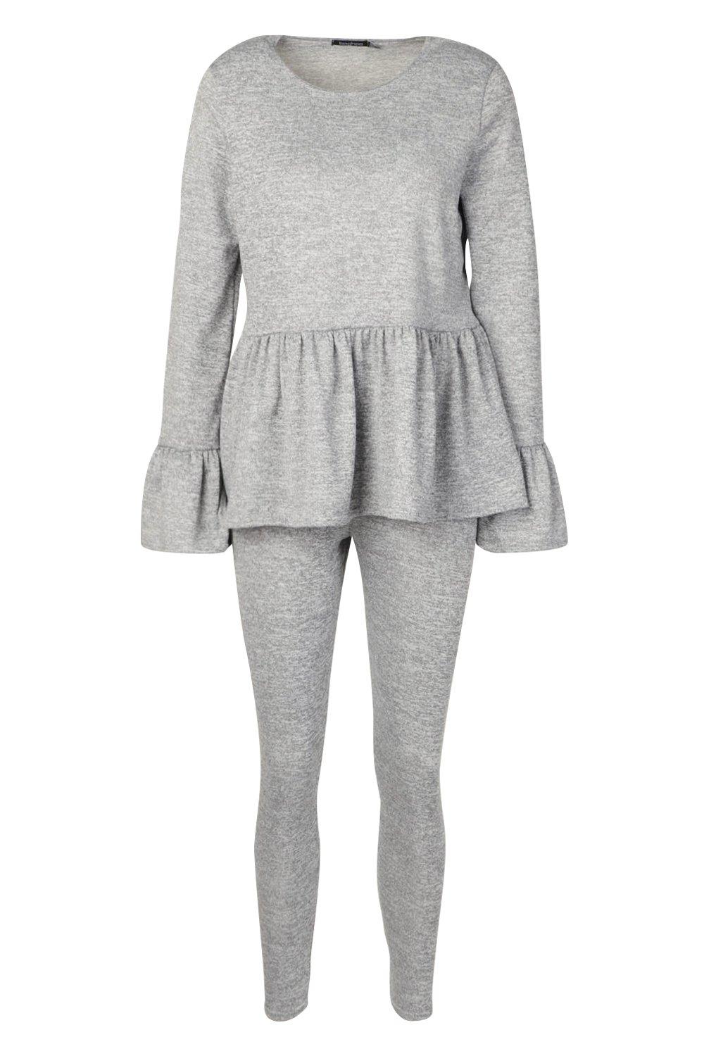 

Сет одежды для отдыха с мягкой баской, Grey marl