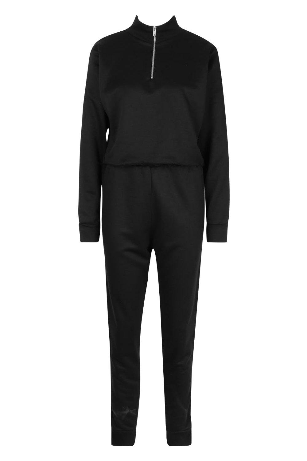 

Side Stripe Funnel Sweat & Jogger Lounge Set, Black