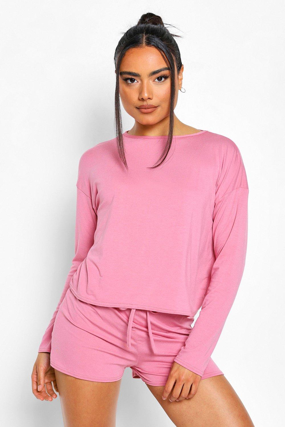 

Crop & Short Sweat Pyjama Set, Rose