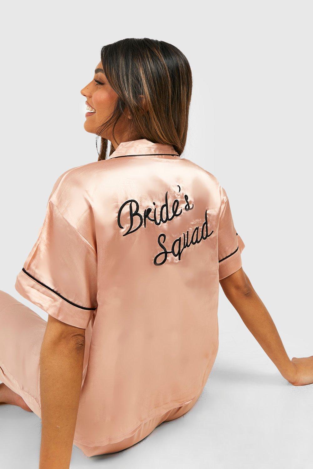 

Rose Gold Brides Squad Embroidered PJs