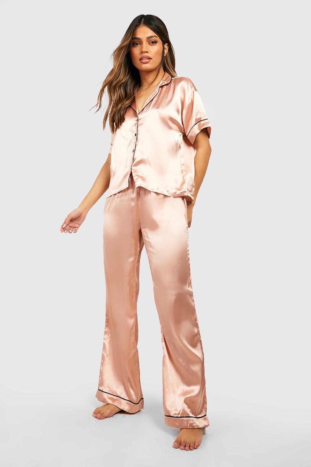 Rose Gold Brides Squad Embroidered Pjs Boohoo