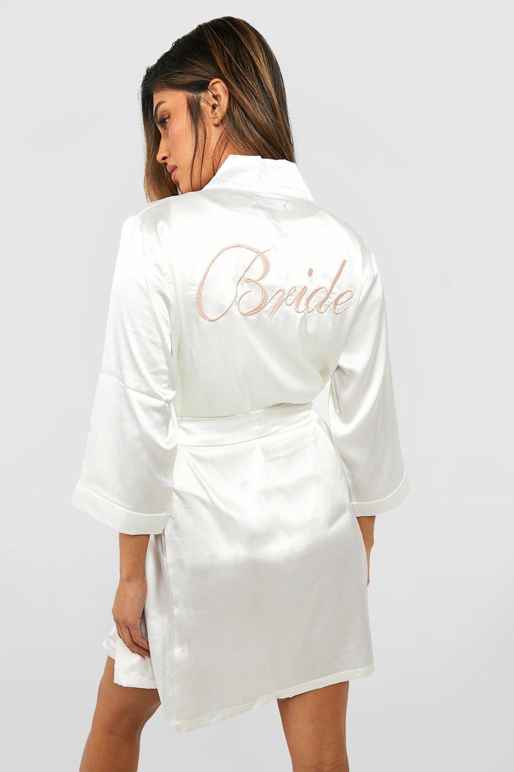 Womens Bride Satin Robe - White - Xs, White