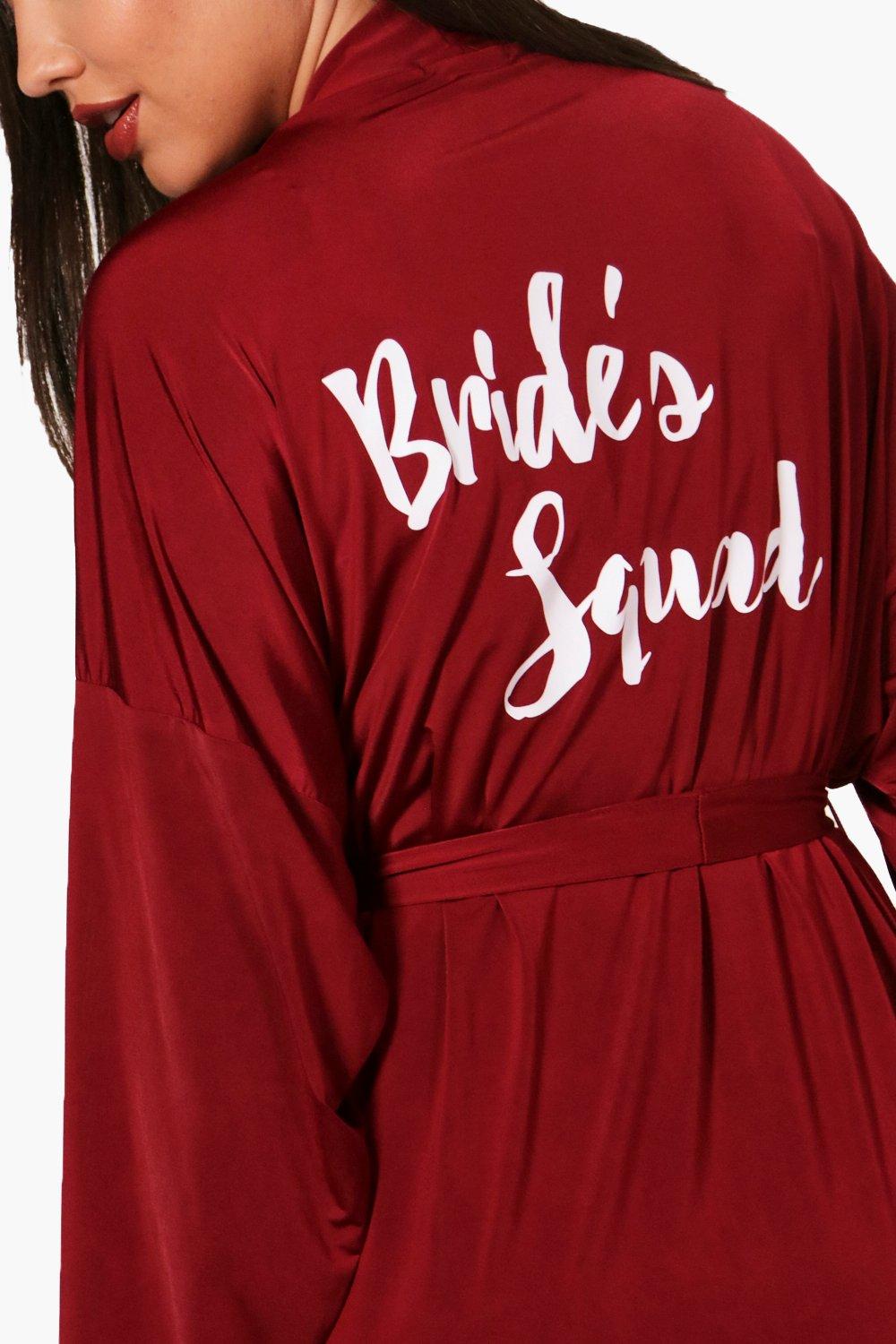 

Alexia невест Squad Халат Bridal с кружевной отделкой, Винный