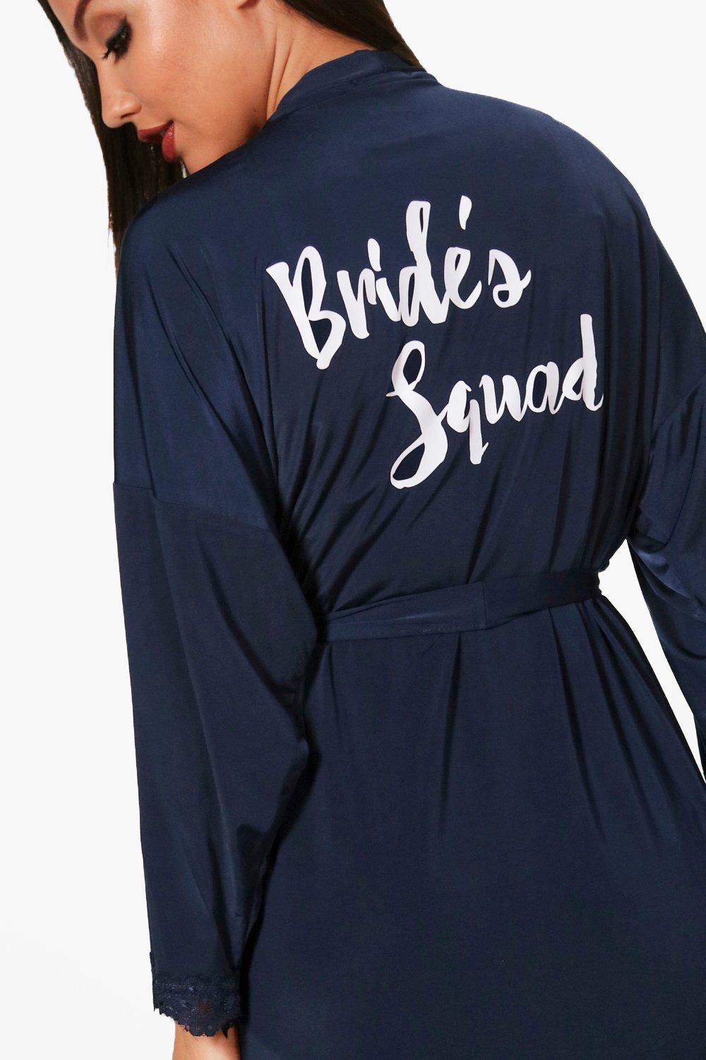 

Невест Diana Squad Халат Bridal с кружевной отделкой, Морской синий