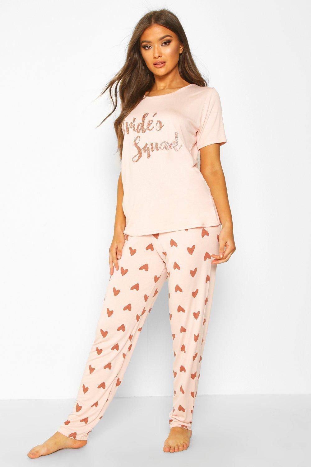 

Bride's Squad Heart T & Legging Set, Rose gold