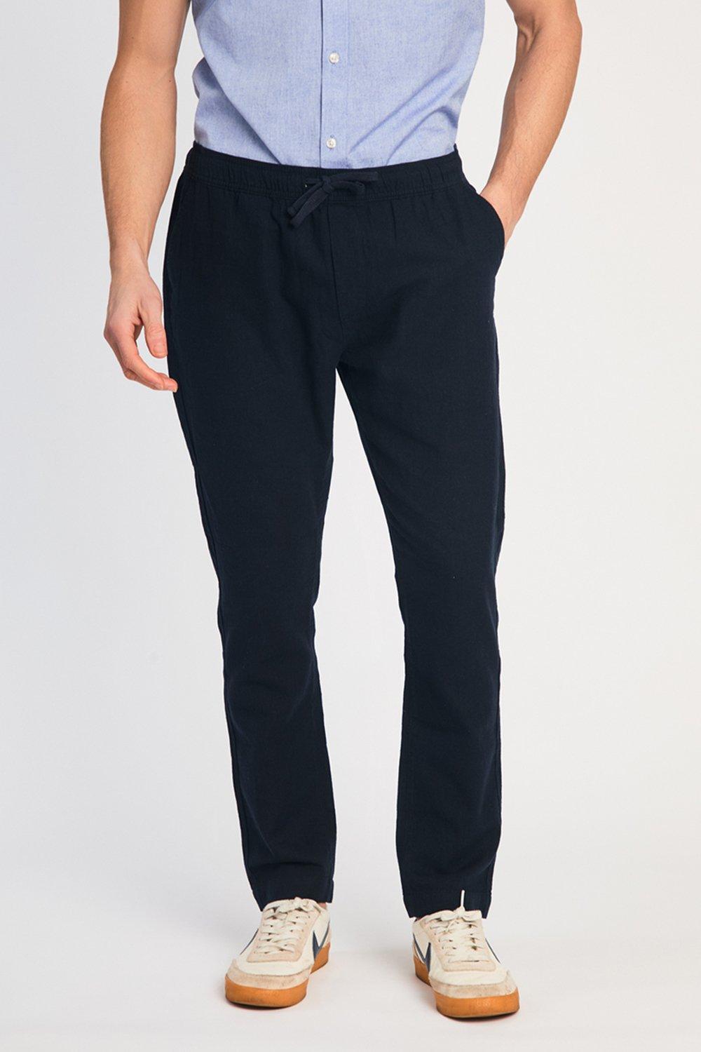 Linen Blend Cuffed Trousers