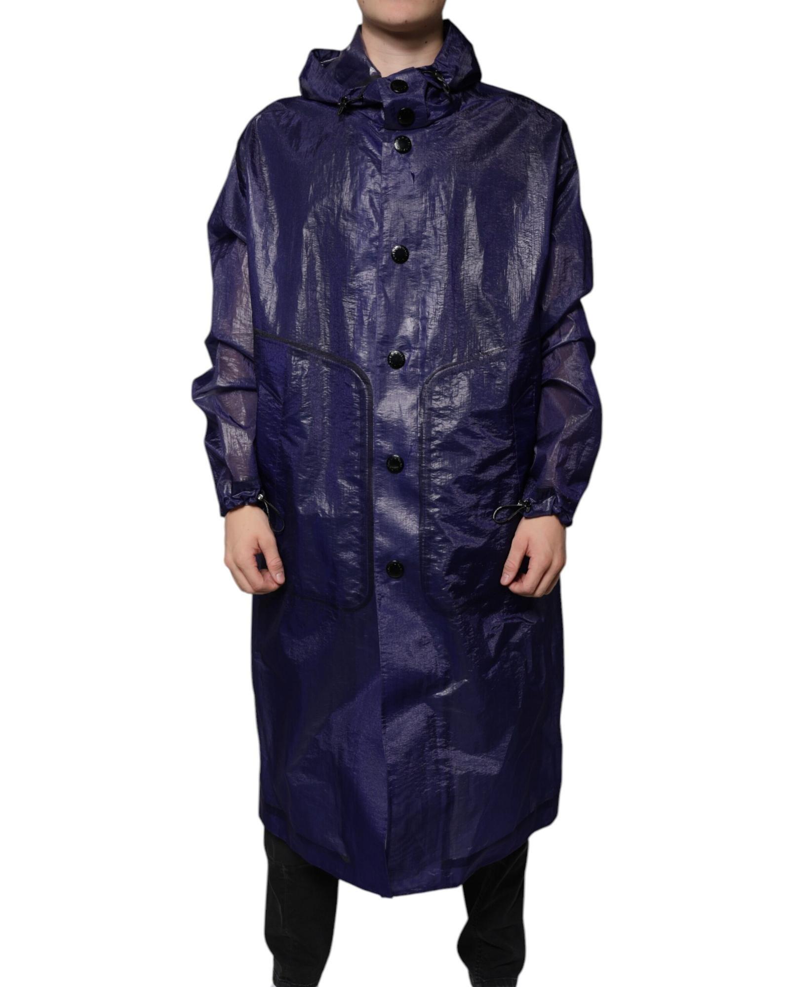 Mens Long Hooded mac - Blue Jackets, Blue