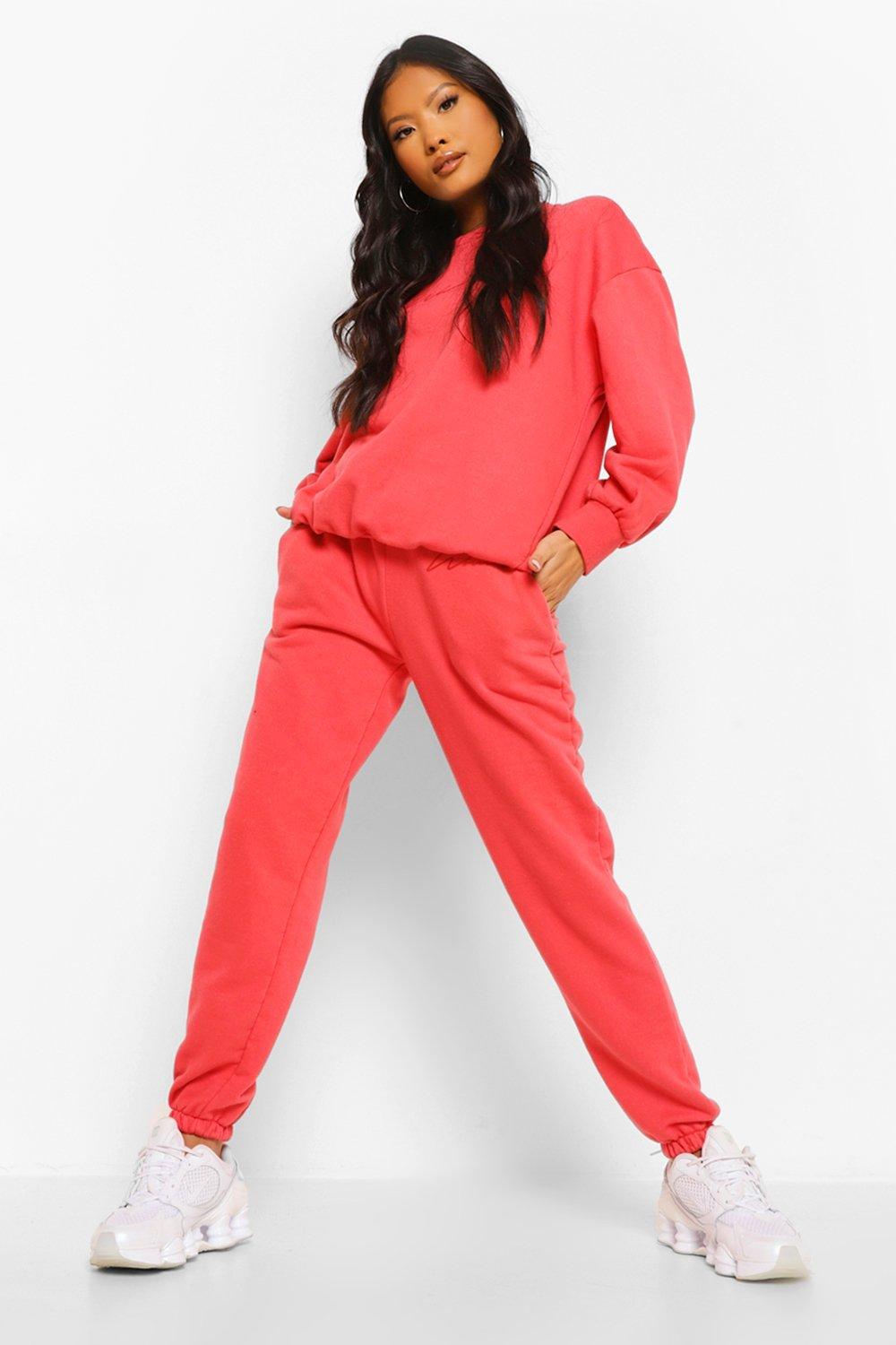 petite red joggers