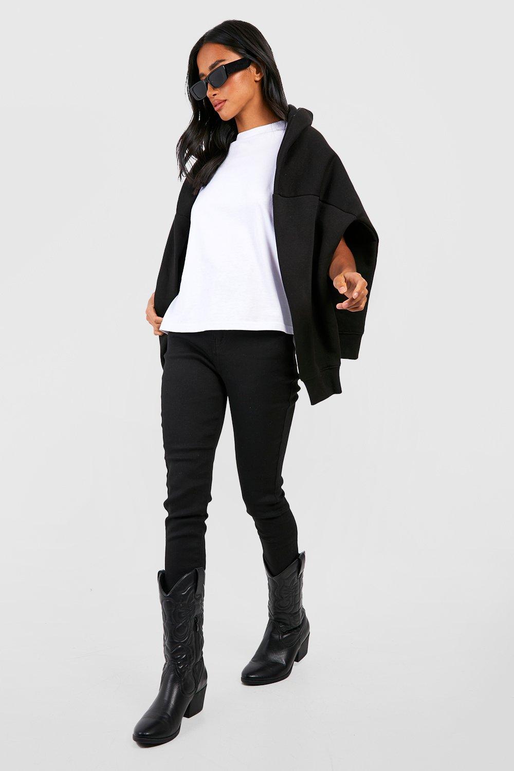 Womens Petite High Waist Skinny Jeans - Black - 6, Black