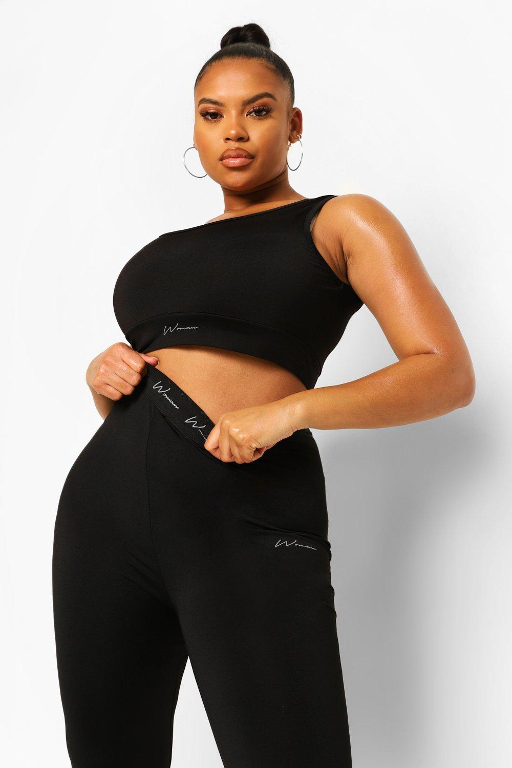 Boohoo Plus Woman Active Sportbeha, Zwart