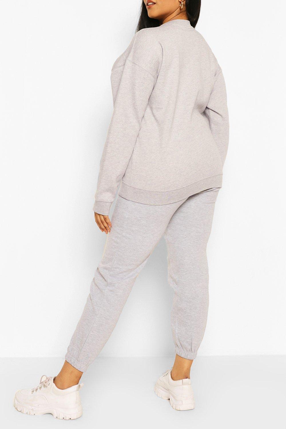 

Plus Basic Sweat & Jogger Lounge Set, Grey