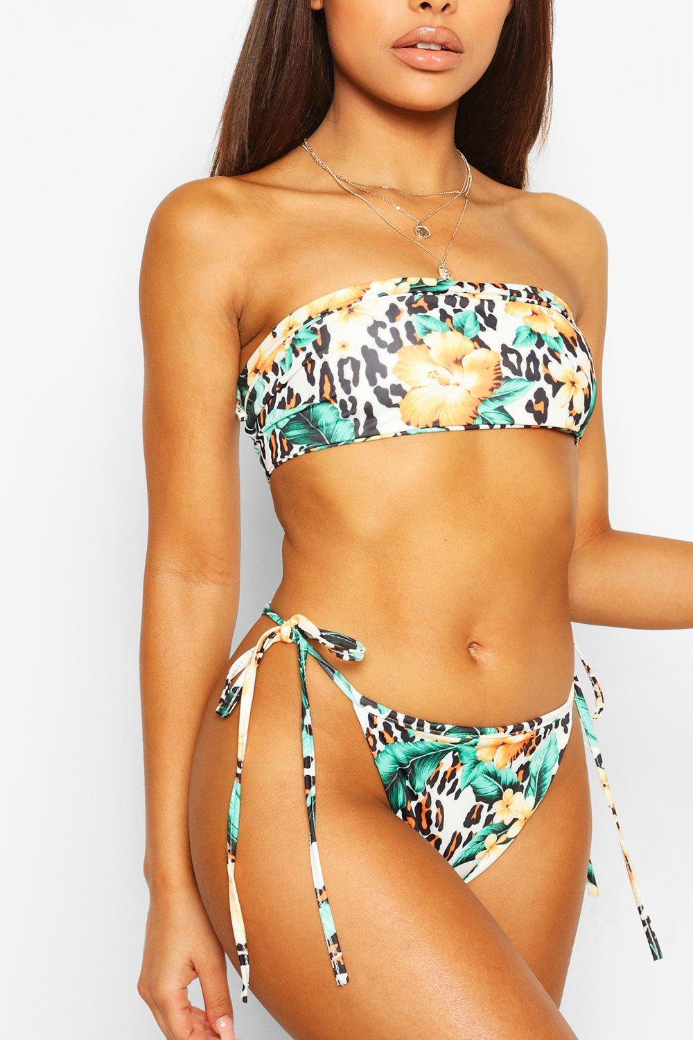 Petite Bandeau Bikini Zum Binden Boohoo