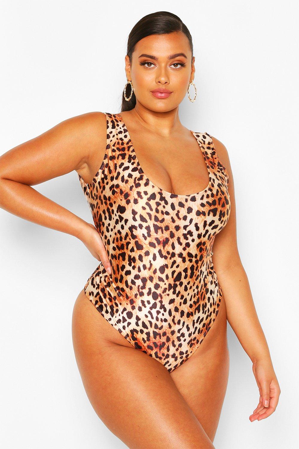 cheetah plus size swimwear