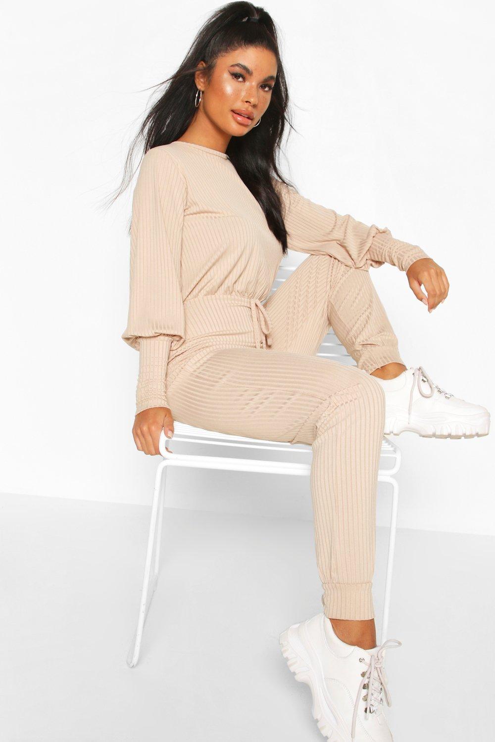 petite ribbed jumpsuit