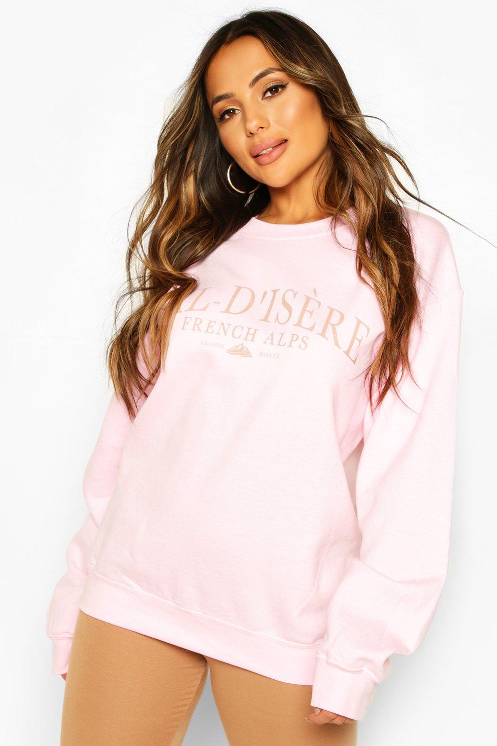 

Из коллекции «Petite» — Толстовка оверсайз с принтом Val-d’Isère, Light pink