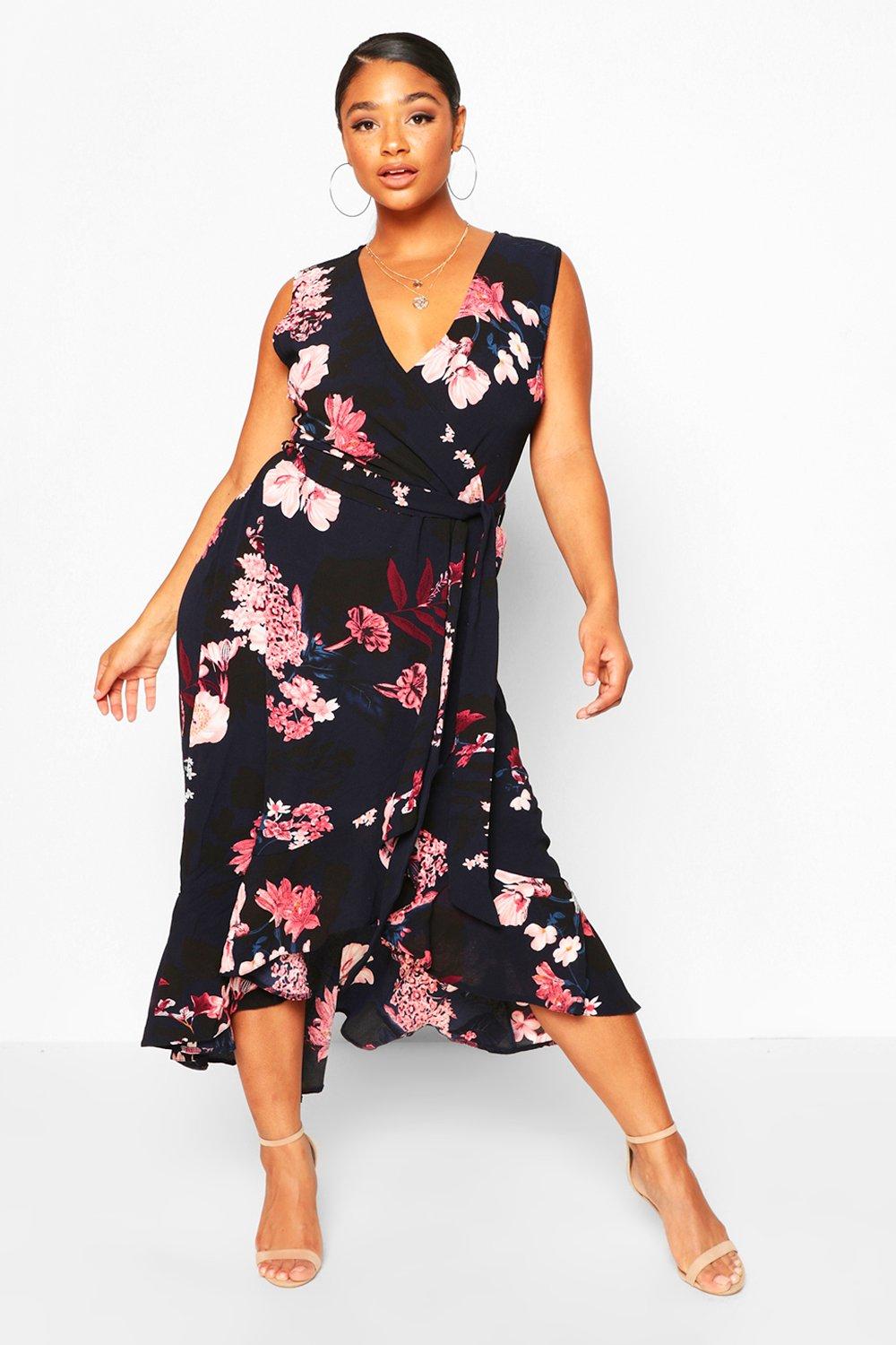 plus floral midi dress