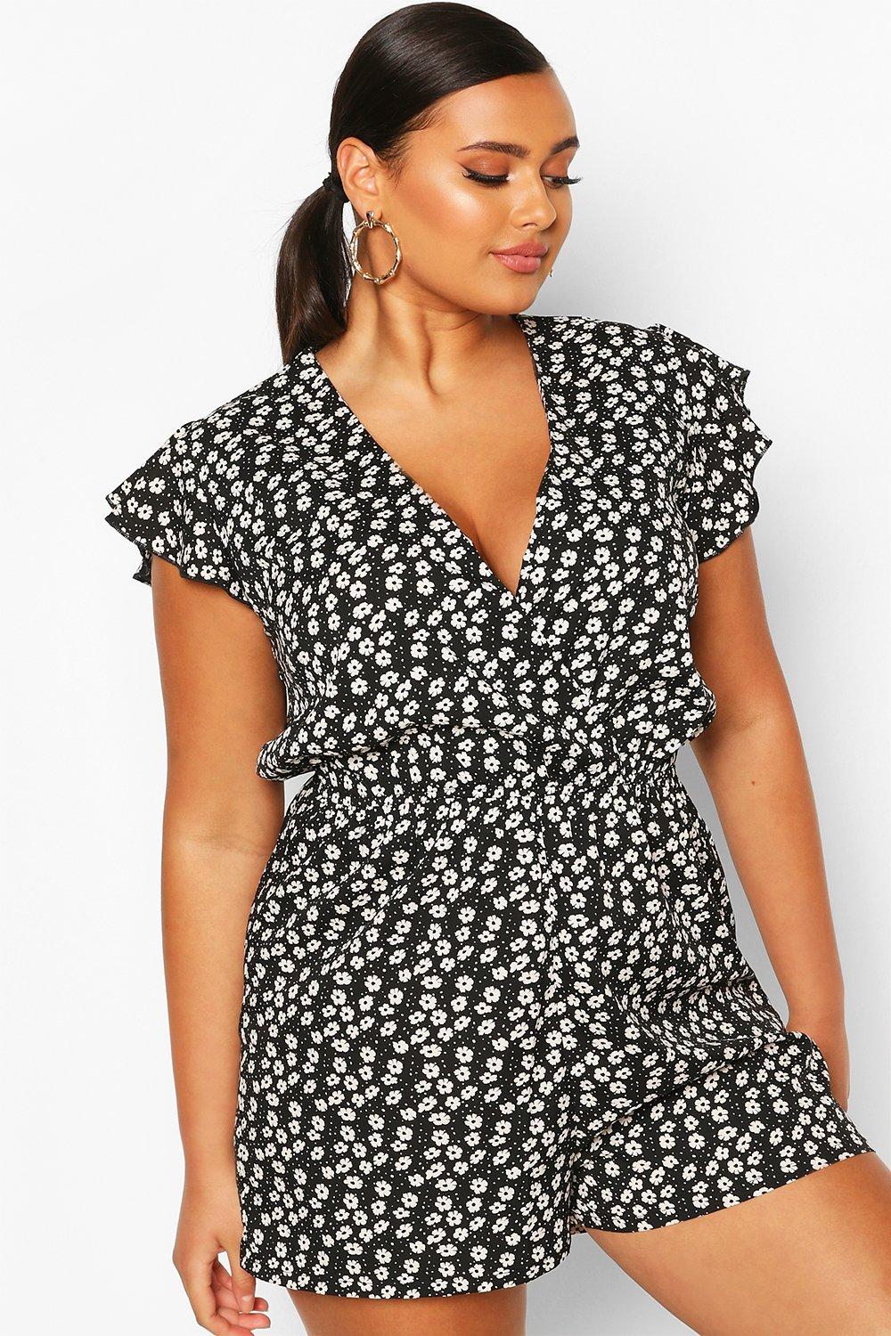 boohoo wrap playsuit