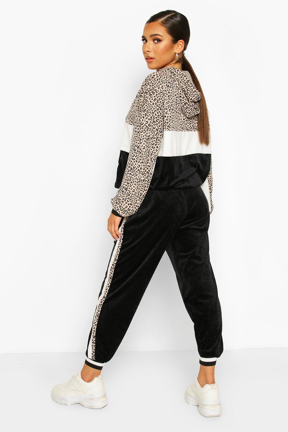 velour leopard print tracksuit