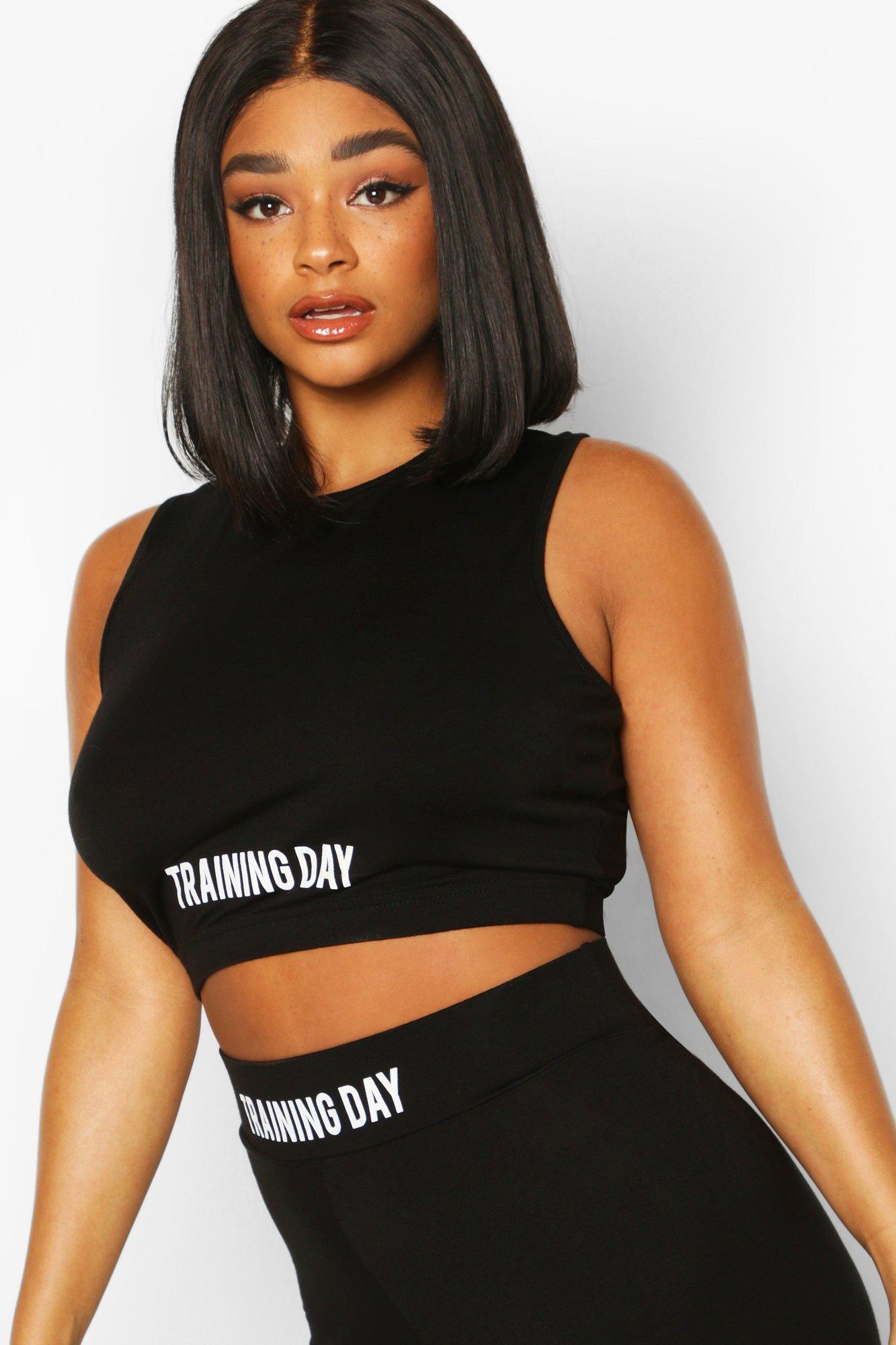 black gym crop top