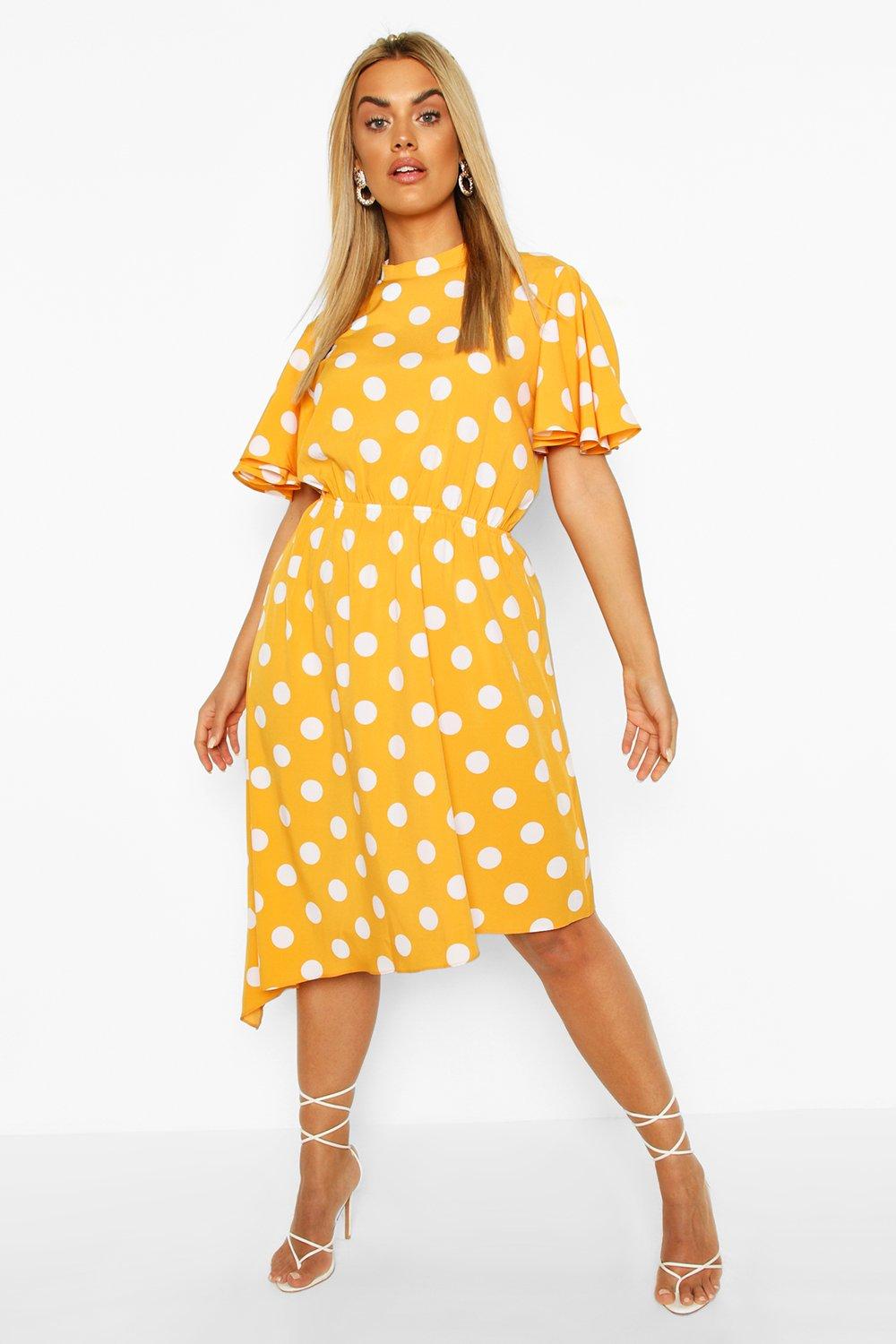 mustard spot dress