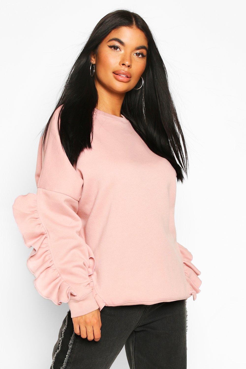 

Petite Ruffle Detail Sweat, Pink