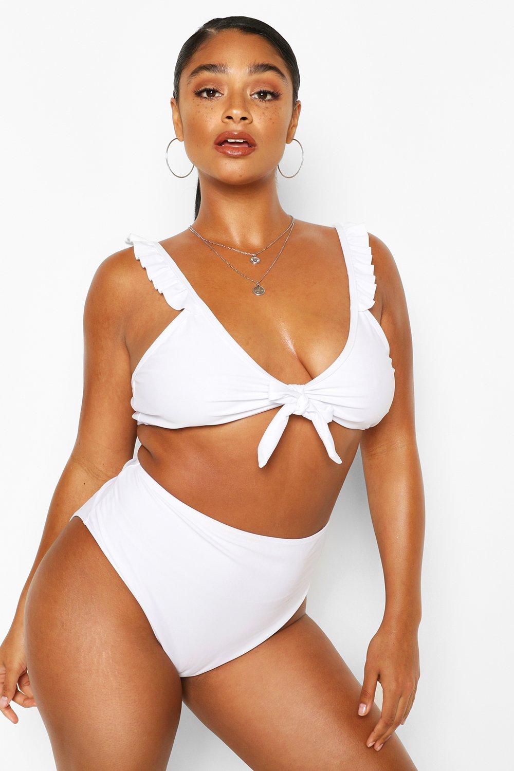 white tie front swimsuit